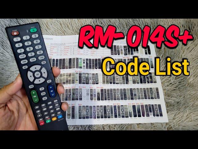 [New Video] RM-014S+ Universal TV  Remote Codes List | All TV Brands Codes rm-014s+ Manual