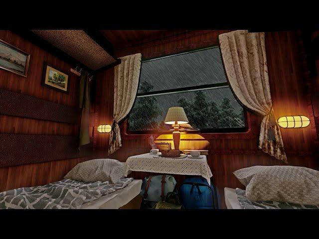 Night Train Ambience on a Rainy Night | Train & Rain Sounds 8 Hours