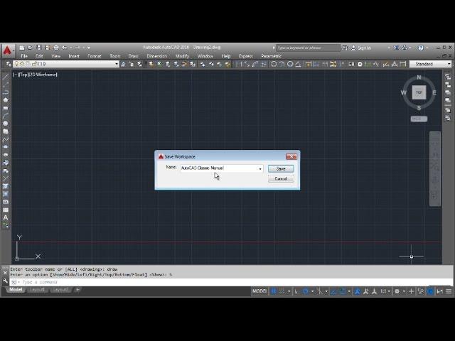 AutoCAD 2016 Classic Workspace Manual Settings