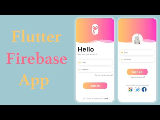 Flutter Firebase App | Step by Step for Beginners to Advanced | Login & Sign up | Auth Page - Part 1