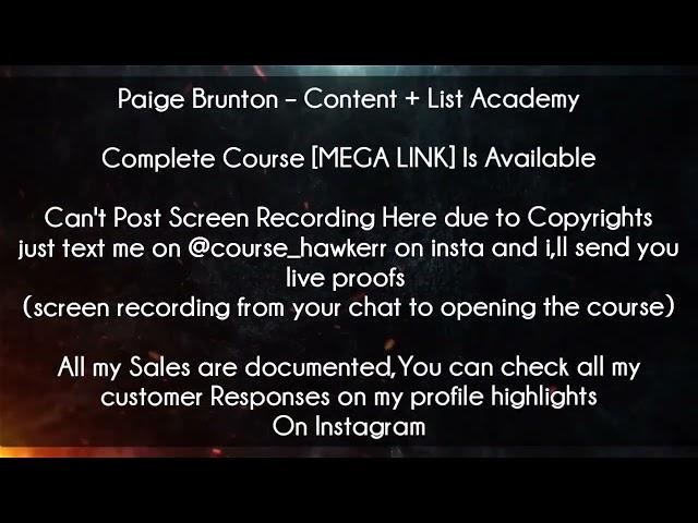 [DOWNLOAD] Course | Paige Brunton – Content + List Academy | Paige Brunton Course