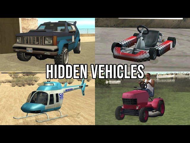 Hidden Vehicles in GTA San Andreas and How To Find Them