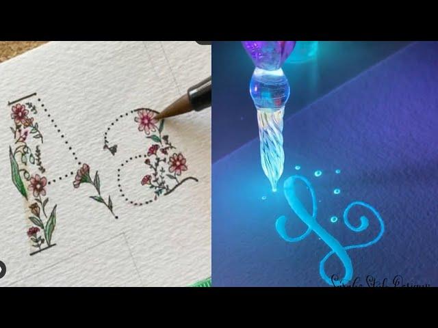 Incredibly beautiful and relaxing lettering and calligraphy with pen and felt-tip pen.