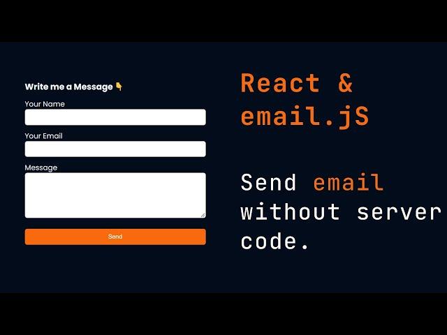 React: Send email from contact form without server code - Email.js Tutorial