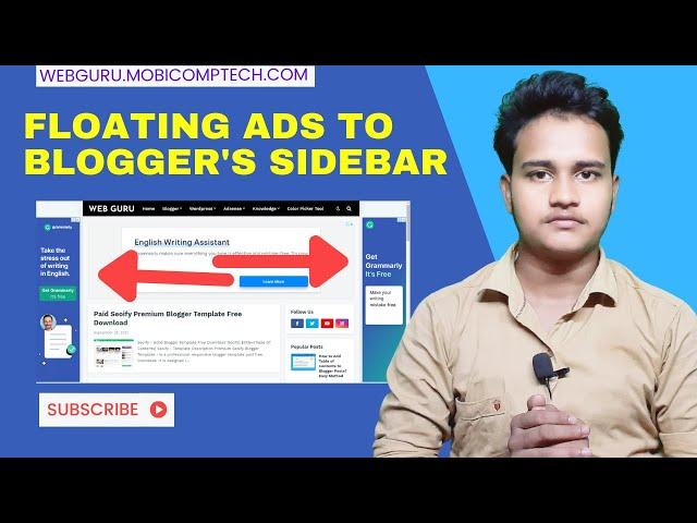 How to Add Floating Ads to Blogger's Sidebar? Sticky Sidebar Ads In Blogger With Adsense #blogger