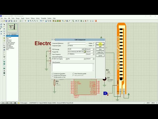 Flex sensor interfacing with 89C52 Simulation | Digital logic