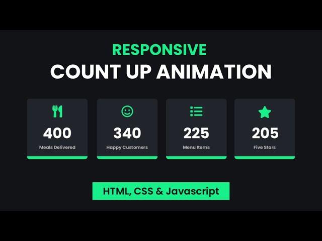 Responsive Number Counting Animation  HTML, CSS & Javascript