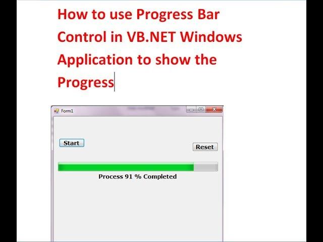 How to use Progress Bar Control in VB.NET Windows Application to show the Progress