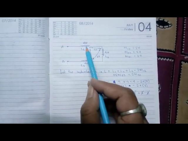 How to calculate the total inductance of a circuit.