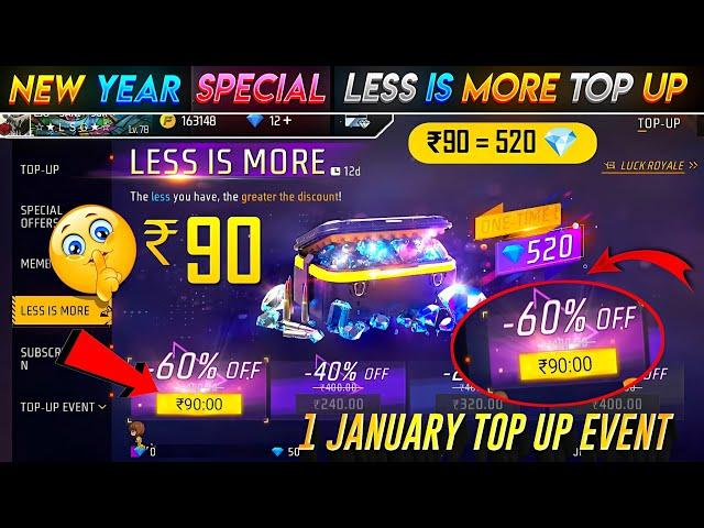 New Year Special Less Is More Event | Free Fire New Event | Ff New Event| New Event Free Fire