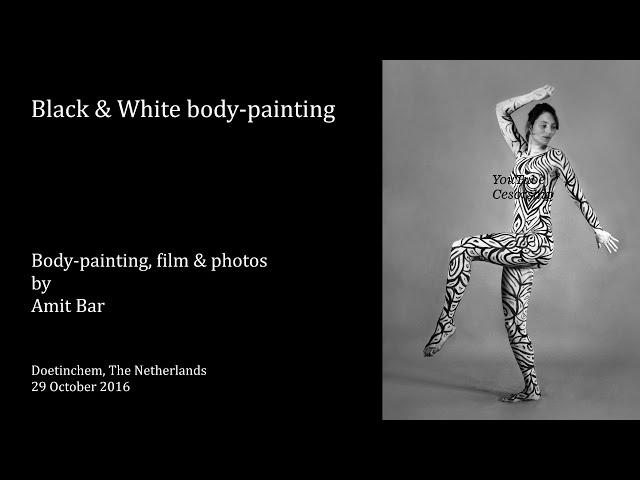 Art video: Black & White body-painting by Amit Bar.  EDSA content.