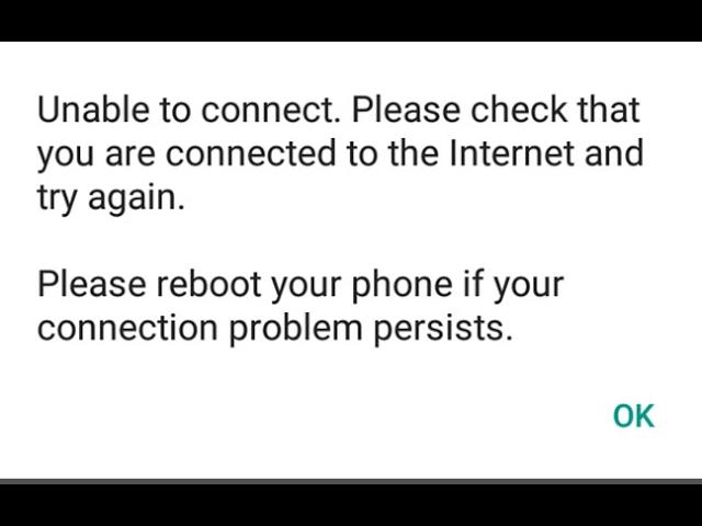 Fix Unable to connect.Please check that you are connected to the Internet and try again