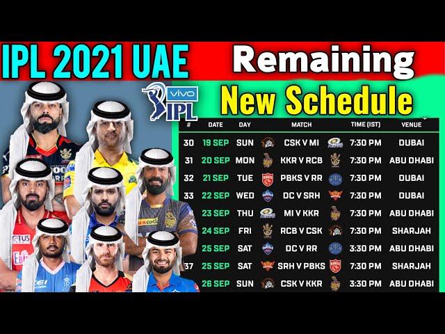 IPL 2021 UAE | Remaining Schedule Announced | IPL 2021 New Schedule | IPL 2021 UAE Final Fixtures