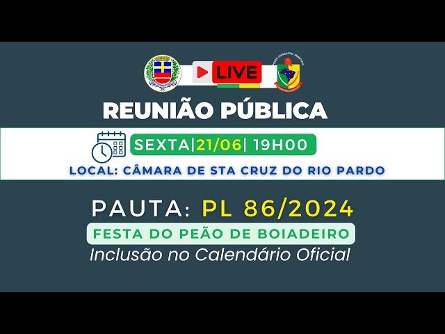 REUNIÃO PÚBLICA | 21 JUN 2024 | 19H00