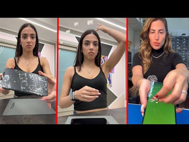 ASMR NEWMARTINA REMOVE AWFUL SCREEN PROTECTOR VS TAMAR FIX SCREEN on IPHONE 14 PRO MAX