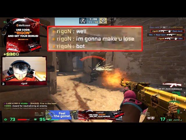 rigoN CHALLENGED FACEIT LVL 10 WITHOUT ANY REASON(STREAM HIGHLIGHTS)