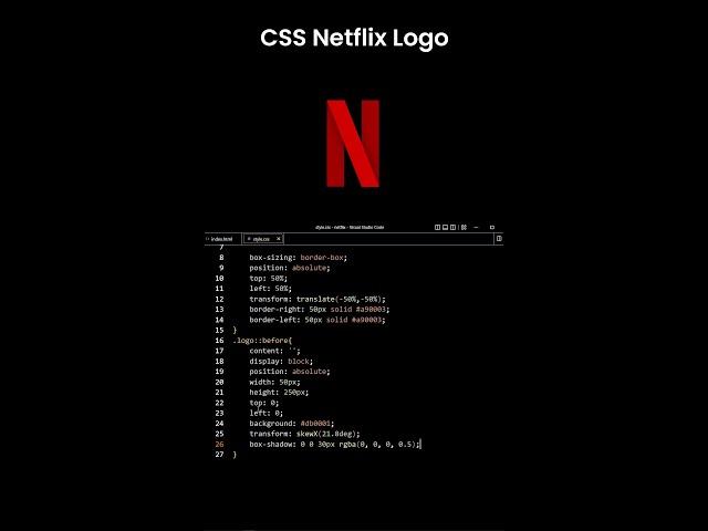 CSS Netflix Logo Design #shorts