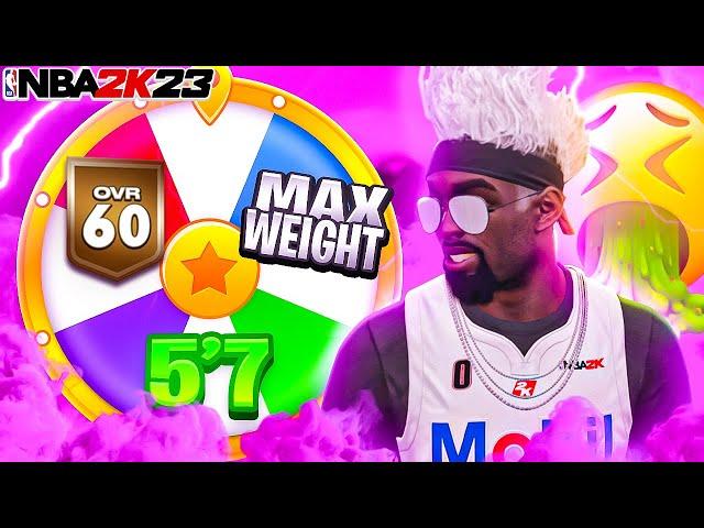 WHEEL OF WORST BUILDS in NBA 2K23! 500,000 VC WASTED (100% BAD IDEA) - IMPOSSIBLE CHALLENGE NBA2K23!