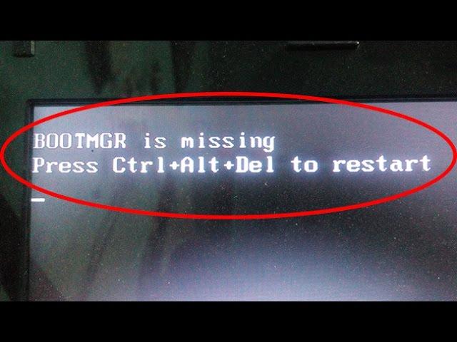 Fix BOOTMGR is missing.Press Ctrl+Alt+Del to restart windows fixed