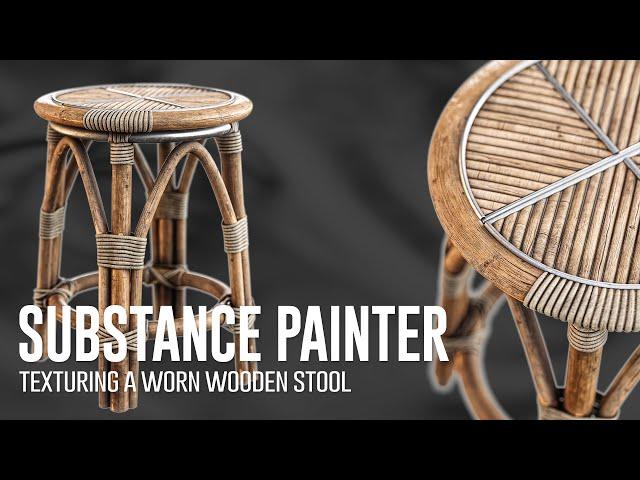 Texturing a Worn Wooden Stool in Substance Painter 🪑