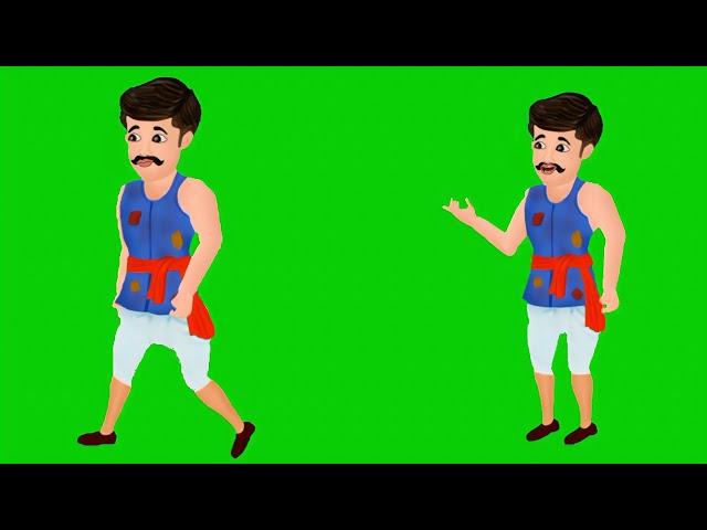 RamChand cartoon character green screen/cartoon character pose/green screen cartoon character,