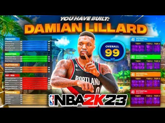 DAMIAN LILLARD  “INSIDE OUT SHOT CREATOR” BUILD w/CONTACT is unfair in NBA 2K23!