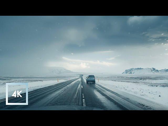Scenic Drive in Rainy Iceland | Vík to Kirkjubæjarklaustu, Driving Sounds for Sleep ASMR