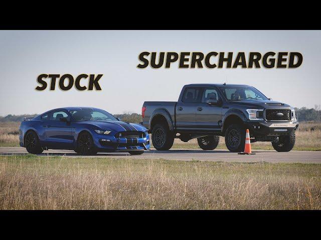 F-150 vs GT350 Street Race | Venom 775 by Hennessey Performance