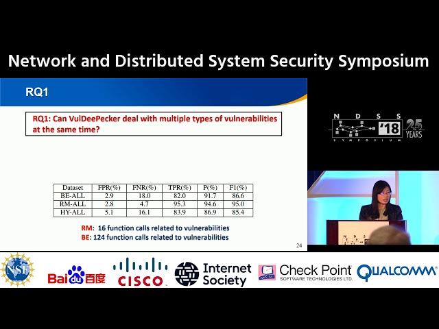 NDSS 2018 -  VulDeePecker: A Deep Learning-Based System for Vulnerability Detection