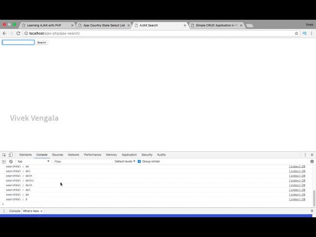 Demo of Ajax Search Suggestions Dropdown in PHP