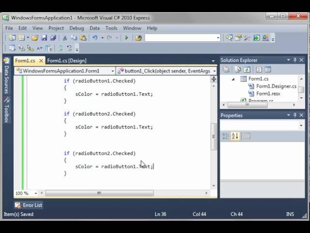 C# 24 - RadioButton