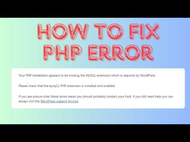 Your PHP installation appears to be missing the MySQL extension which is required by WordPress