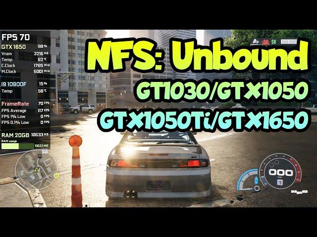  Need For Speed: Unbound на слабом ПК GT1030/GTX1050/GTX1050Ti/GTX1650