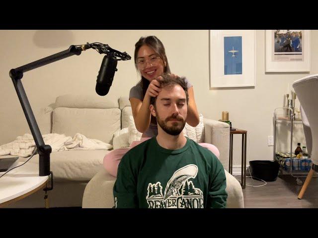 ASMR Soft Spoken Head & Shoulder Massage for my HUSBAND