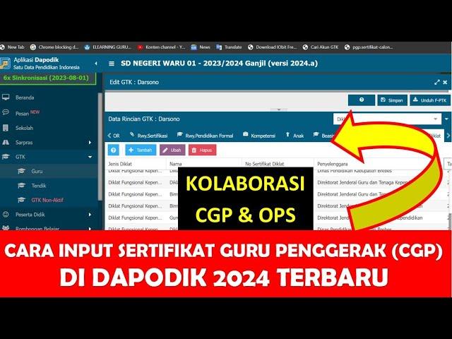 CARA INPUT SERTIFIKAT GURU PENGGERAK DI DAPODIK 2024 TERBARU