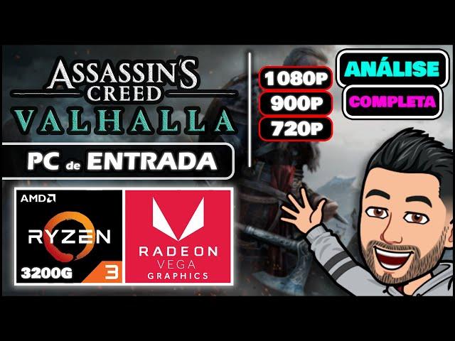 Assassin's Creed Valhalla - ANÁLISE no PC GAMER de ENTRADA (RYZEN 3 3200G VEGA 8 e 8GB de RAM)