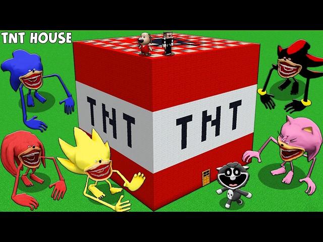 SURVIVAL IN TNT HOUSE WITH SHIN SONIC TAPES BABA CHOPS in Minecraft Poppy Playtime 4 - Animation