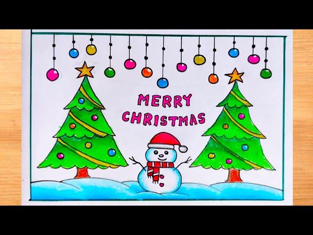 Merry Christmas Drawing|| Christmas Tree Drawing|| Christmas Drawing|| How to Draw Christmas Tree