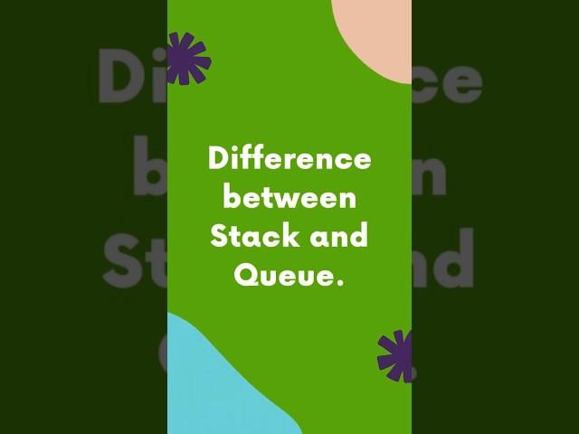 "Stack  Queue | What's the Difference? #shorts #Java #DSA #CodingShorts"