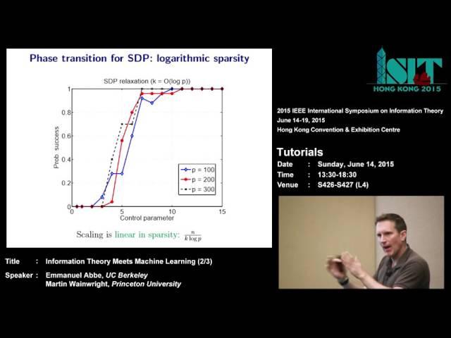 ISIT 2015 Tutorial: Information Theory Meets Machine Learning (2/3)