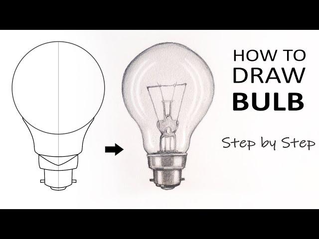 How to Draw Realistic BULB | Easy BULB Shading Technique for beginners | Light Bulb Sketch -ART Tube