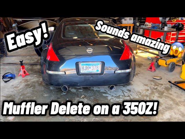 Muffler Delete on a 350z! (Sounds amazing and EASY!!)