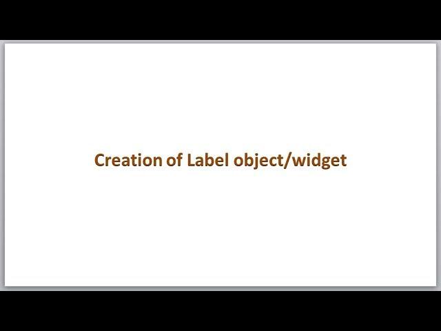 Label creation with Python Tkinter