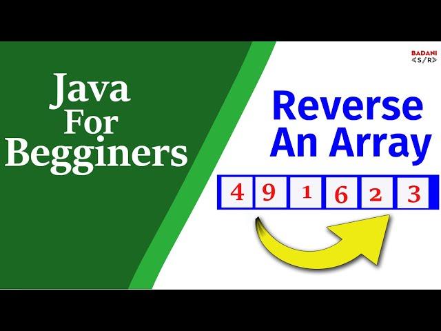 #15 Java Tutorial for beginners in hindi | Reverse an Array in Java