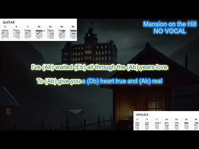 Mansion on the Hill NO VOCAL (no capo) play along with scrolling guitar chords and lyrics