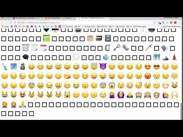 How to use emoji and unicode symbols