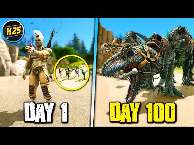 I Survived 100 Days in HARDCORE Ark: Valguero with NEW Dino Abilities 