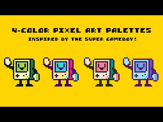 Creating 4-Color Pixel Art Palettes, inspired by the SUPER GAMEBOY!