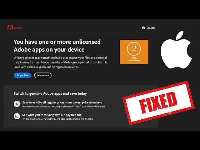 [FIXED] This unlicensed Adobe app will be disabled Soon | MacOS