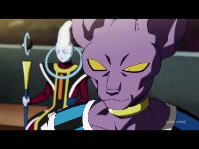 Dragon Ball Super || Beerus 'here it comes' || Goku turns Ultra Instinct English Dub Clip